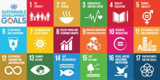 Graphic logo for the UN Sustainable Development Goals