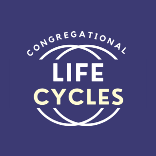 Logo with interlocking circles and blue background with the words: Congregatonal Life Cycles