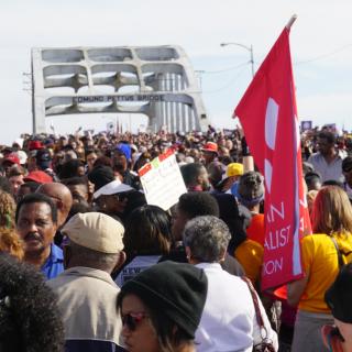Almost 70,000 people commemorate 50 years since "Bloody Sunday" at Selma Bridge Crossing, March, 2015.