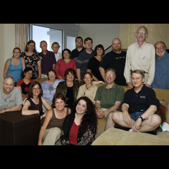 Twenty-one members of the 2008 General Assembly Web Staff Team. Photo by Nancy Pierce.