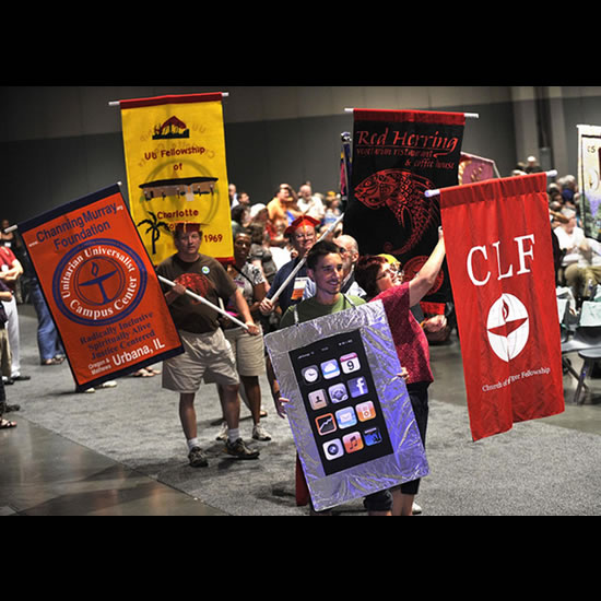 Banner Parade participants at General Assembly 2011. Photo by Nancy Pierce.