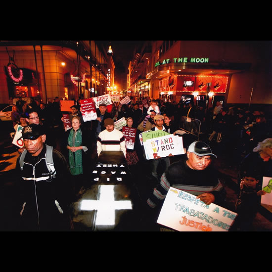Wage theft protest in New Orelans. 