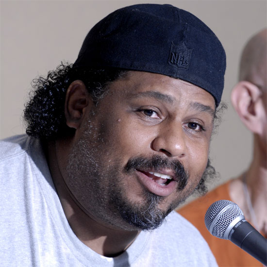 Derrick Evans, speaking into a microphone. Photo by Nancy Pierce.