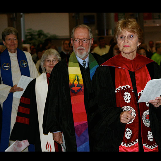 Carolyn Owen-Towle and Paul L'Herrou at Service of Living Tradition. Photo by Helio Fred Garcia.