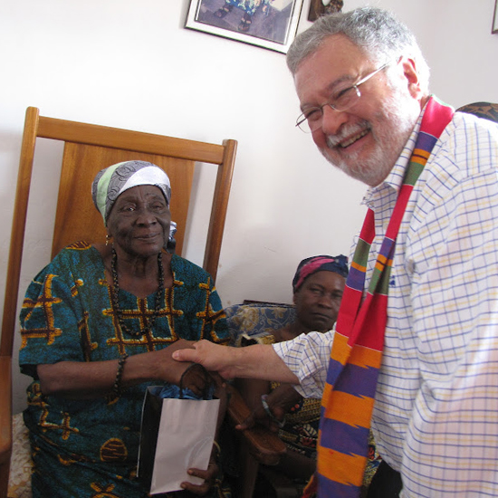 UUA President, Rev. Peter Morales, meets the Paramount Queen Mother. Photo by UU United Nations Office.