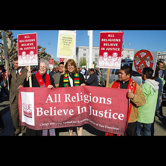Interfaith Worker Justice Rally: All Religions Believe In Justice 