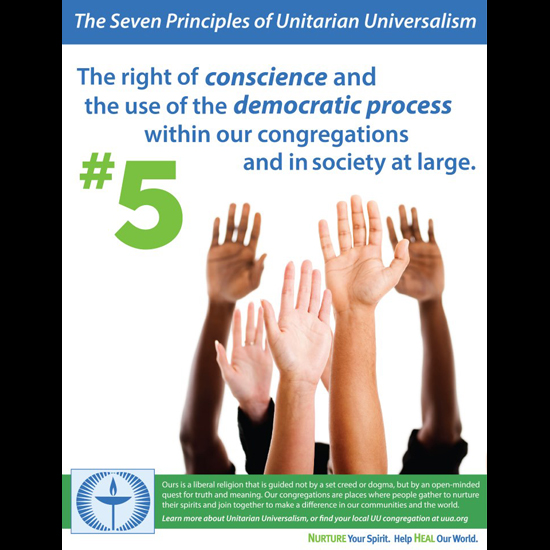 The Seven Principles of Unitarian Universalism, #5: The right of conscience and the use of the democratic process within our congregations and in society at large. Photo: iStockPhoto Standard License. Creator: Jessica Ferguson. Use: Non-profit, Sharing. Not for resale. www.facebook.com/uumedia