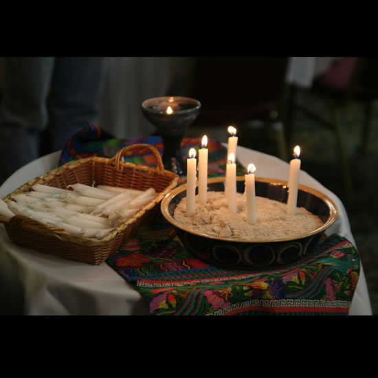 Candles for joys and concerns. 