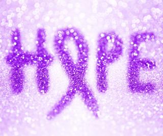 The word "Hope" written with a ribbon symbol as the "o"