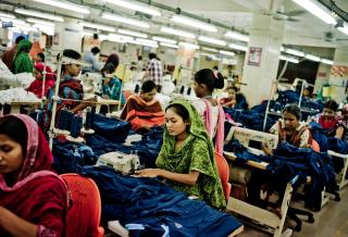 Workers in a garment factory in Dhaka, Bangladesh
