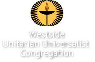 Logo for the Westside UU Congregation. Yellow and black chalice logo above the congregation name