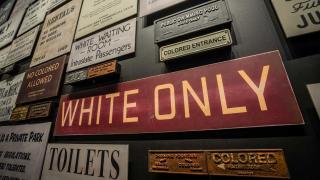 The Legacy Museum - display of historical signs such as "white only," "Colored entrance"