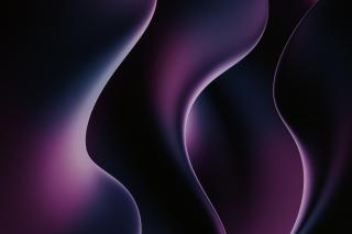 an abstract image of purple and black curves on a vertical plane