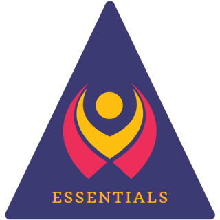 A triangle with the word 'essential' written on the bottom 
