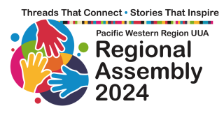 colorful hands reaching into a colorful overlapping circles. Text next to the right of the image reads 'Threads That Connect, Stories that inspire. Regional Assembly 2024'  