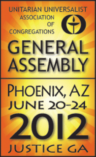 General Assembly 2012 Logo: June 20-24, Phoenix, AZ; Unitarian Universalist Association of Congregations: Justice GA