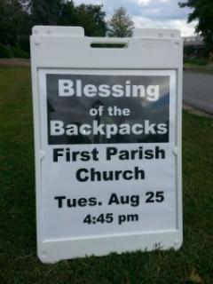 Blessing Backpack Sandwich Sign