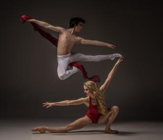 Dancers in dynamic form