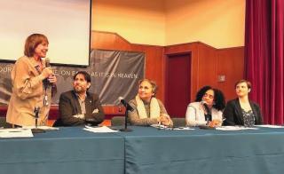 Panelists at the UU-UNO's CSW 62 panel on community-based organizing