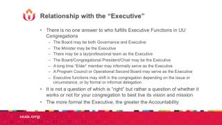 slide on Who is the executive in a congregation