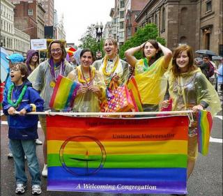 UU youth celebrating LGBTQ Pride