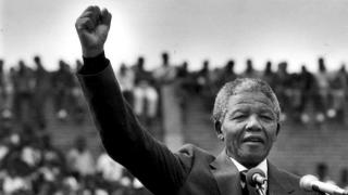 Nelson Mandela fighting for social justice in South Africa