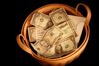 Offering Basket full of bills