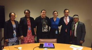 Panelists at a UN event on climate-induced migration that was cosponsored by the UU-UNO