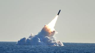 A ballistic missile launched from a submarine