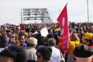 Almost 70,000 people commemorate 50 years since "Bloody Sunday" at Selma Bridge Crossing, March, 2015.