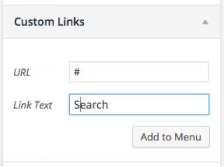 Adding custom search link