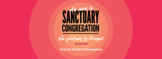 Social media cover image, text: "We are a sanctuary congregation; no person is illegal"