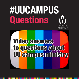 Graphic logo for #UUCampusQs video series