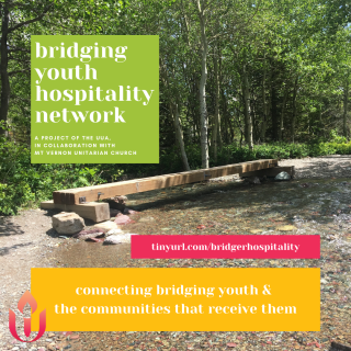 a graphic of a bridge with text about the Bridging Youth Hospitality Network