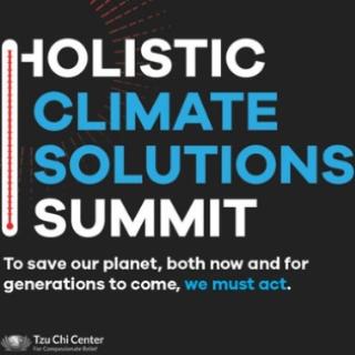 Text logo "Holistic Climate Solutions Summit. Tzu Chi Center."