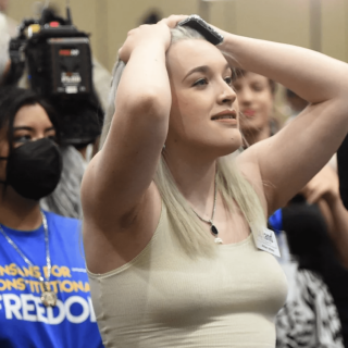 Activists react to the Kansas referendum vote.