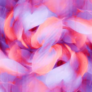 A blurred composition of pink and lavendar leaf patterns