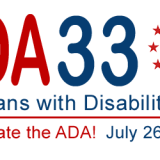 Image Description: ADA 33 - 1990-2023 Americans with Disabilities Act, Celebrate the ADA! July 26, 2023  content.