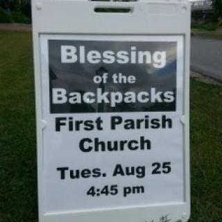 Blessing Backpack Sandwich Sign