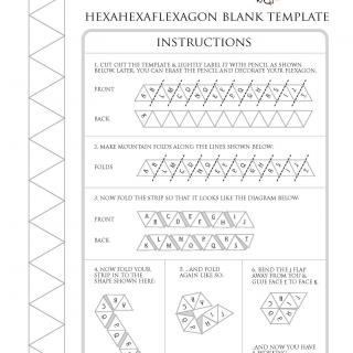 Hexahexaflexagon Blank Template, from Gathering for Gardner, a conference, foundation, and community of people connected to Martin Gardner, 1914-2010, who popularized the flexagon. 