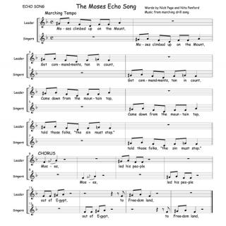 Sheet music for the Moses Echo Song.