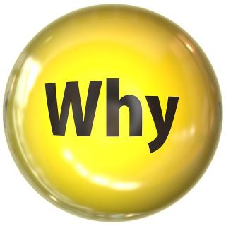 The word "why" in a yellow bubble