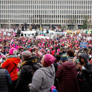 A sea of pink hats at the Women's March in D.C.